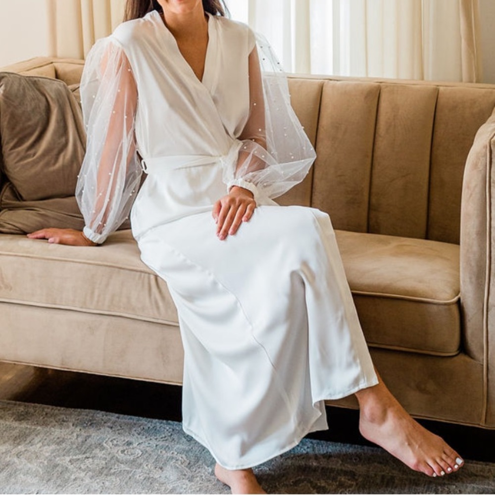 white pearl robe